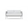 Azzurro Hampton 2 Seat Sofa With Matte White Aluminum And White All-Weather Wicker - Front