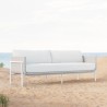 Azzurro Living Hampton 3 Seat Sofa With Polar Cushion with Beach White All-Weather Wicker - Lifestyle