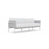 Azzurro Living Hampton 3 Seat Sofa With Polar Cushion with Beach White All-Weather Wicker - Angled View