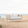 Azzurro Living Hampton 2 Seat Sofa With Polar Cushion in Onyx All-Weather Wicker - Lifestyle