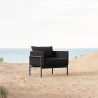 Azzurro Hampton Club Chair In Matte Charcoal Frame With Onyx All-Weather Wicker - Lifestyle