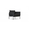 Azzurro Hampton Club Chair In Matte Charcoal Frame With Onyx All-Weather Wicker - Angled