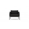 Azzurro Hampton Club Chair In Matte Charcoal Frame With Onyx All-Weather Wicker - Front