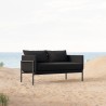 Azzurro Hampton 2 Seat Sofa With Matte Charcoal Aluminum And Onyx All-Weather Wicker - Lifestyle