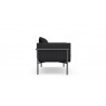 Azzurro Hampton 2 Seat Sofa With Matte Charcoal Aluminum And Onyx All-Weather Wicker - Side
