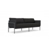 Azzurro Hampton 3 Seat Sofa With Matte Charcoal Aluminum Frame and Onyx All-Weather Wicker - Angled