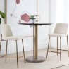 Sunpan Zeke Dining Chair Antique Brass in Bergen Ivory - Lifestyle