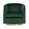 Sunpan Hazel Swivel Lounge Chair in Gold - Deep Green Sky - Front Angle