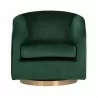 Sunpan Hazel Swivel Lounge Chair in Gold - Deep Green Sky - Front Angle - Sunpan Hazel Swivel Lounge Chair in Gold - Deep Green Sky - Front Angle