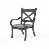 Monterey Swivel Dining Chair in Canvas Granite w/ Self Welt - Front Side Angle