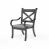 Monterey Swivel Dining Chair in Canvas Granite w/ Self Welt - Front Side Angle - Monterey Swivel Dining Chair in Canvas Granite w/ Self Welt - Front Side Angle