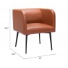 Horbat Dining Chair in Brown- seat dimension