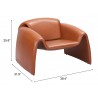 Horten Accent Chair Brown - Seat Dimensions
