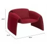Zuo Modern Horten Accent Chair in Red - Seat Dimensions - Zuo Modern Horten Accent Chair in Red - Seat Dimensions