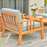 Vifah Kapalua Honey Nautical Eucalyptus Wooden Outdoor Sofa Set, Seat Back Angle