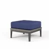 Marbella Ottoman in Echo Midnight, No Welt - Front Side Angle - Marbella Ottoman in Echo Midnight, No Welt - Front Side Angle