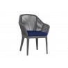 Milano Dining Chair in Echo Midnight w/ Self Welt - Front Side Angle