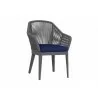 Milano Dining Chair in Echo Midnight w/ Self Welt - Front Side Angle - Milano Dining Chair in Echo Midnight w/ Self Welt - Front Side Angle