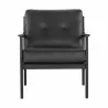 Sunpan Gilmore Lounge Chair Black - Black Leather - Front Angle  - Sunpan Gilmore Lounge Chair Black - Black Leather - Front Angle 
