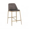 Sunpan Dover Counter Stool in Bravo Portabella-Sparrow Grey - Front Side Angle