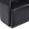 Sunpan Genval Wheeled Lounge Chair - Abbington Black/Cantina Black - Seat Closeup Angle