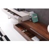 J&M Furniture CE Hudson TV Base Walnut and Taupe open
