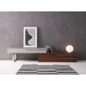 J&M Furniture CE Hudson TV Base Walnut and Taupe front - J&M Furniture CE Hudson TV Base Walnut and Taupe front