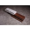 J&M Furniture CE Hudson TV Base-Walnut and Taupe Top