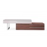J&M Furniture CE Hudson TV Base Walnut and Taupe