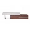 J&M Furniture CE Hudson TV Base Walnut and Taupe - J&M Furniture CE Hudson TV Base Walnut and Taupe