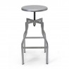 Aeon Hugo Adjustable Stool Silver Frame & Seat - Aeon Hugo Adjustable Stool Silver Frame & Seat