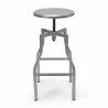 Aeon Hugo Adjustable Stool Silver Frame & Seat - Aeon Hugo Adjustable Stool Silver Frame & Seat