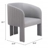 Zuo Modern Hull Accent Chair in Slate Gray - Seat Dimensions