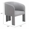 Zuo Modern Hull Accent Chair in Slate Gray - Seat Dimensions - Zuo Modern Hull Accent Chair in Slate Gray - Seat Dimensions