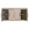 Essentials for Living Hunter Media Sideboard, Natural Gray Acacia - Front Opened Angle - Essentials for Living Hunter Media Sideboard, Natural Gray Acacia - Front Opened Angle