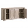 Essentials for Living Hunter Media Sideboard, Natural Gray Acacia - Front Side Opened Angle