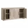 Essentials for Living Hunter Media Sideboard, Natural Gray Acacia - Front Side Opened Angle - Essentials for Living Hunter Media Sideboard, Natural Gray Acacia - Front Side Opened Angle