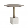Sunpan Kata Bistro Table in White Marble 32'' - Front Angle