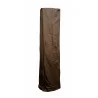 AZ Patio Heaters Square Glass Tube Patio Heater Cover in Mocha - Front Side Angle - AZ Patio Heaters Square Glass Tube Patio Heater Cover in Mocha - Front Side Angle