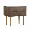 Sunpan Greyson Nightstand in Smoke Acacia - Front Side Angle - Sunpan Greyson Nightstand in Smoke Acacia - Front Side Angle
