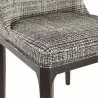 Sunpan Elisa Dining Chair in Grey Oak - Naya Check Black - Seat Closeup Angle - Sunpan Elisa Dining Chair in Grey Oak - Naya Check Black - Seat Closeup Angle