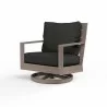 Laguna Swivel Club Rocker in Spectrum Carbon, No Welt - Front Side Angle - Laguna Swivel Club Rocker in Spectrum Carbon, No Welt - Front Side Angle