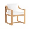 Sunpan Tahiti Dining ArmChair - Stinson White - Front Side Angle