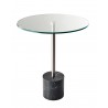 Blythe End Table - Steel - Black Marble