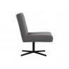 Sunpan Karson Swivel Lounge Chair in Charcoal Grey - Side Angle