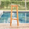 Vifah Kapalua Honey Eucalyptus Wooden Outdoor Bar Table, Front Angle