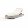 Manhattan Adjustable Chaise in Linen Canvas w/ Self Welt - Front Side Angle