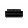 Innovation Living Cubed Full Size Sofa Bed With Arms in Faunal Black - Front View - Innovation Living Cubed Full Size Sofa Bed With Arms in Faunal Black - Front View
