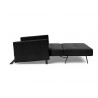 Innovation Living Cubed Full Size Sofa Bed With Arms in Faunal Black - Side and Fully Folded