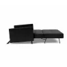 Innovation Living Cubed Full Size Sofa Bed With Arms in Faunal Black - Side and Fully Folded - Innovation Living Cubed Full Size Sofa Bed With Arms in Faunal Black - Side and Fully Folded